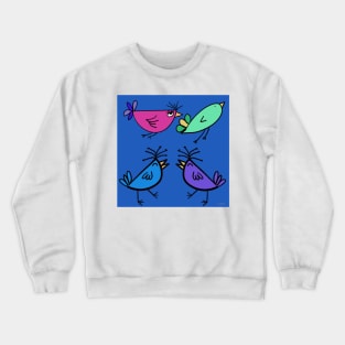 Simple Colorful Birds Crewneck Sweatshirt